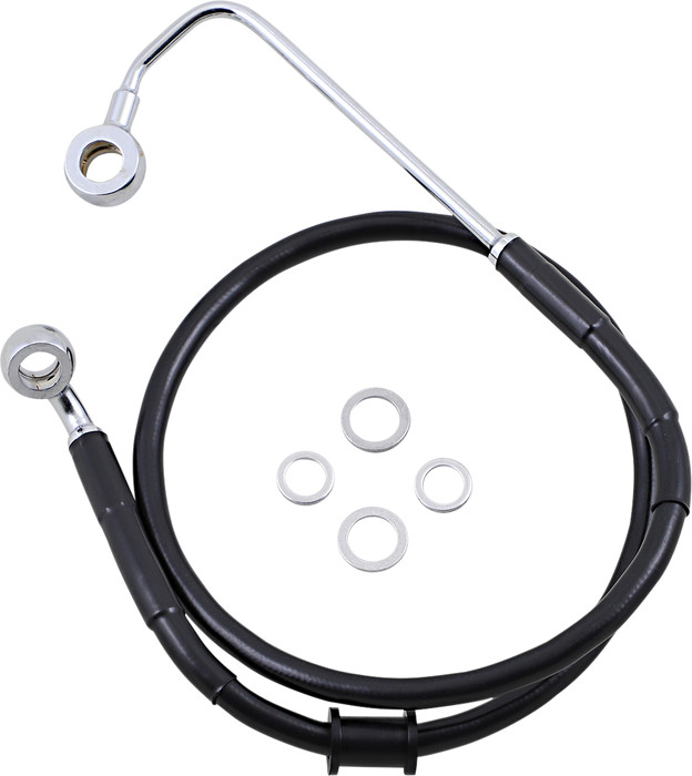 DRAG SPECIALTIES Brake Line - Front (Upper) - Black 618302-BLK