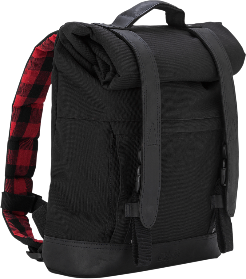 BURLY BRAND Roll Top Backpack - Black B15-1020B