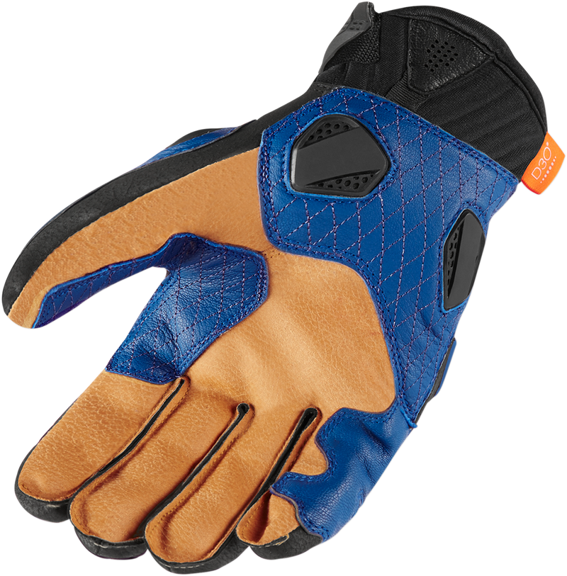 ICON Hypersport™ Short Motorcycle Leather Gloves - Blue - Small 3301-3539