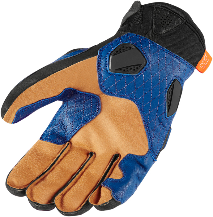 ICON Hypersport™ Short Motorcycle Leather Gloves - Blue - Medium 3301-3540