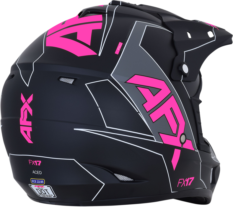 AFX FX-17 Motorcycle Helmet - Aced - Matte Black/Pink - XL 0110-6513