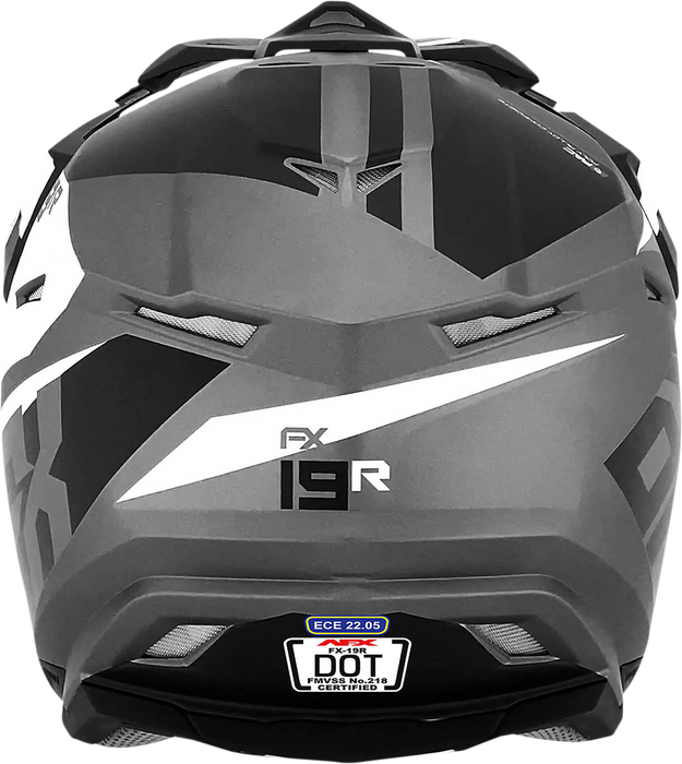 AFX FX-19R Motorcycle Helmet - Racing - Frost Gray - Medium 0110-7074