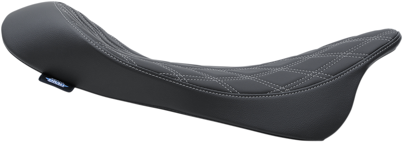 DRAG SPECIALTIES Low Solo Seat - Double Diamond - Silver Stitch - FL '08-'22 0801-1153