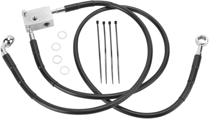 DRAG SPECIALTIES Brake Line - Rear - Black 640221-BLK