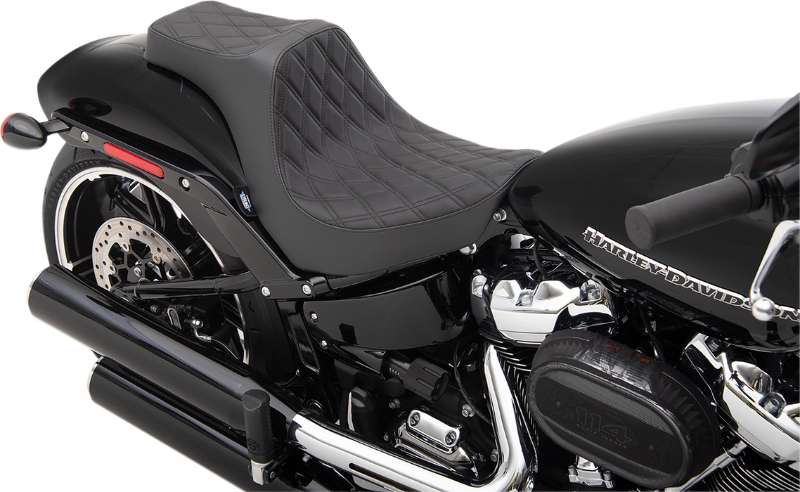 DRAG SPECIALTIES Predator III Seat - Double Diamond - Black Stitching 0802-1267