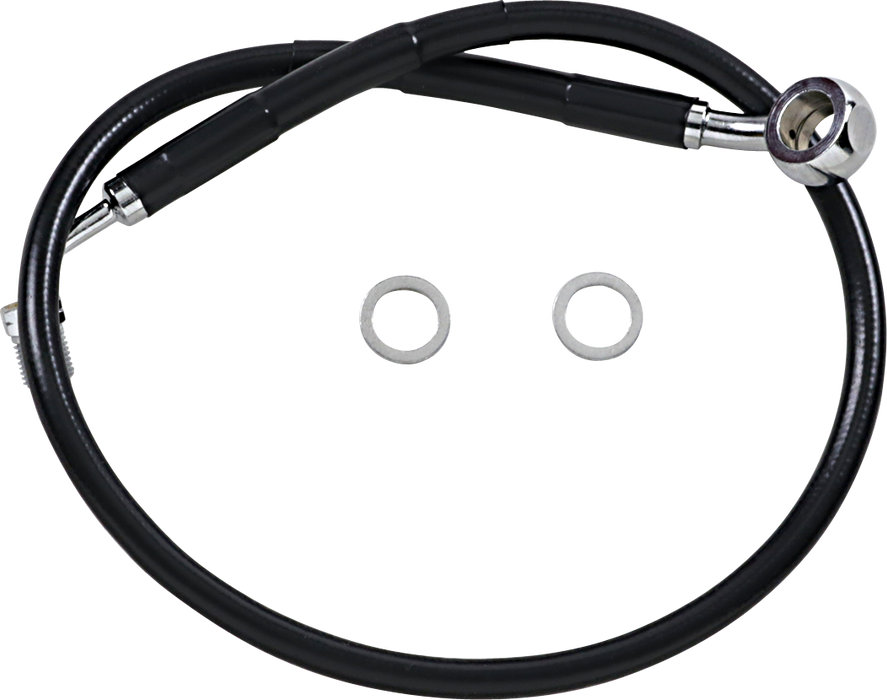 DRAG SPECIALTIES Brake Line - +2" - Black - '18-'22 Softail 618631-2BLK