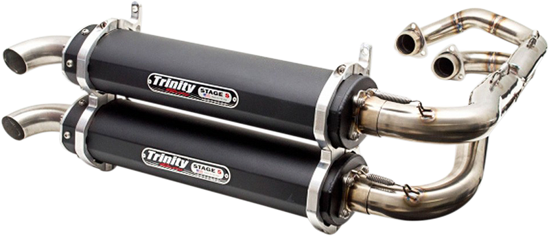 TRINITY RACING Dual Exhaust - Black RZR 4 Turbo/General 1000 /RZR S      T/TR-4162D-BK