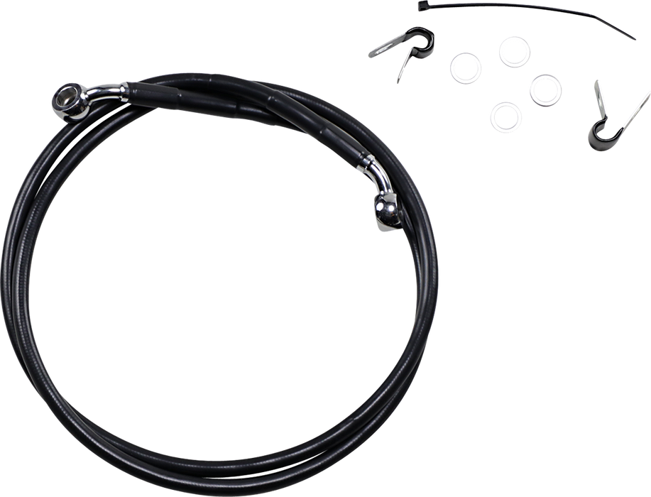 DRAG SPECIALTIES Brake Line - Front - Black - +10" - XL 660310-10BLK