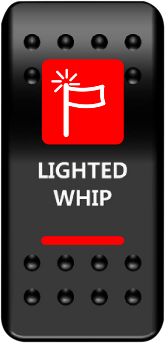 MOOSE UTILITY Rocker Switch - Lighted Whip - Red WHP-PWR-R