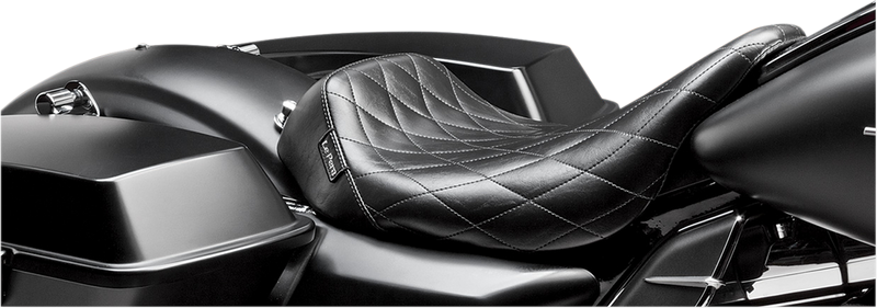 LE PERA Bare Bones Solo Seat - Diamond Stitch - Black - FLHT LK-005DM