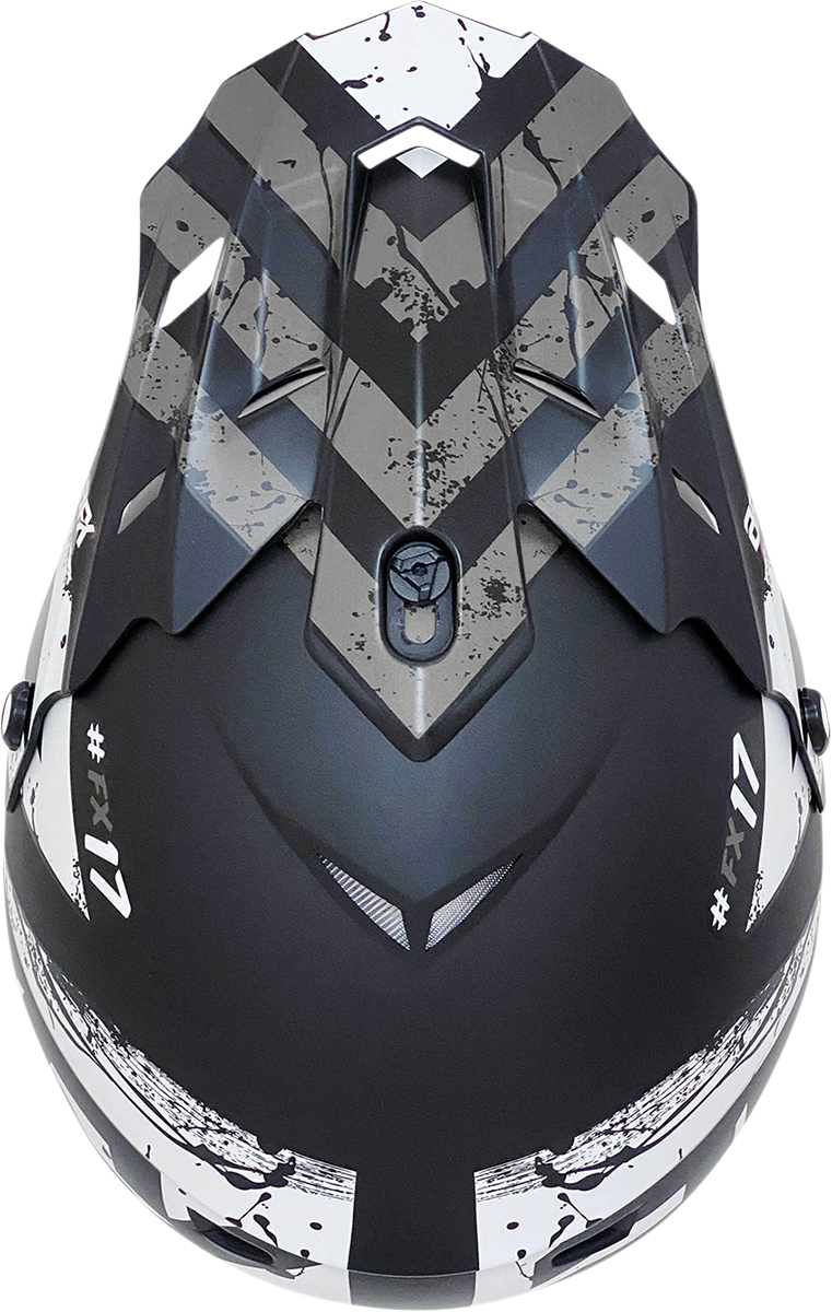 AFX FX-17 Motorcycle Helmet - Attack - Matte Black/Silver - Medium 0110-7144