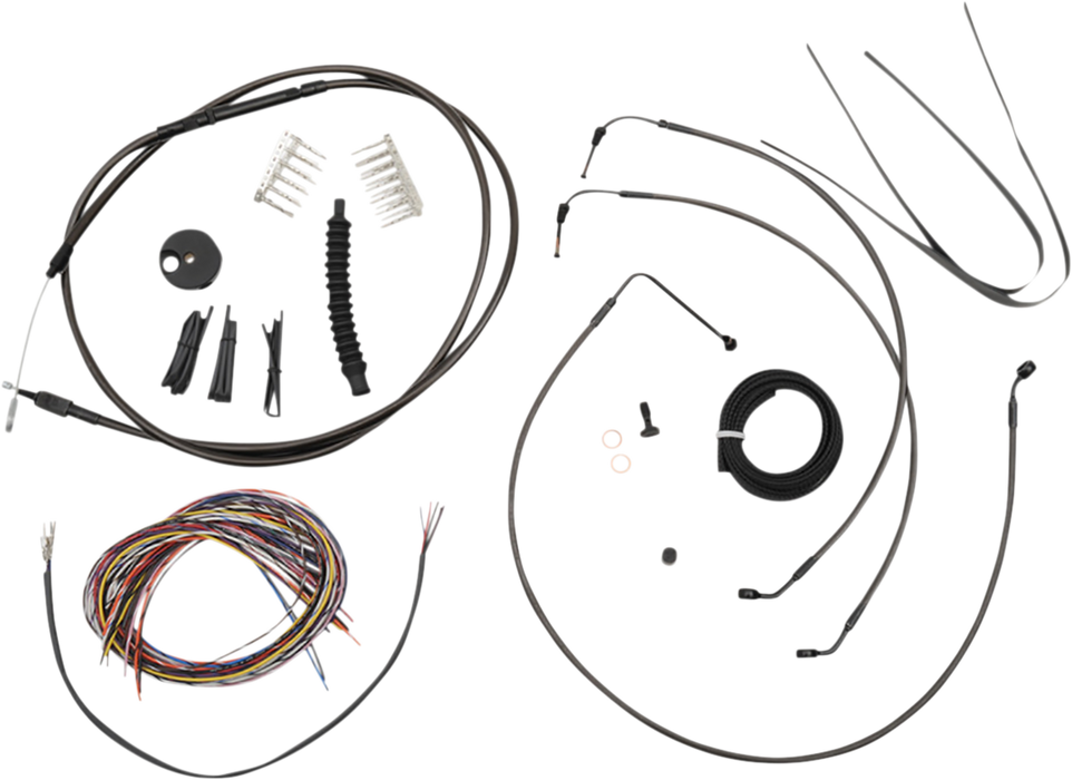 LA CHOPPERS Cable Kit - 15" - 17" Ape Hanger Handlebars - Midnight LA-8154KT2-16M