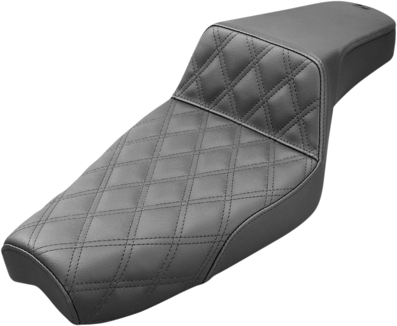 SADDLEMEN Step-Up Seat - Front Lattice Stitch - Black - XL 807-03-172