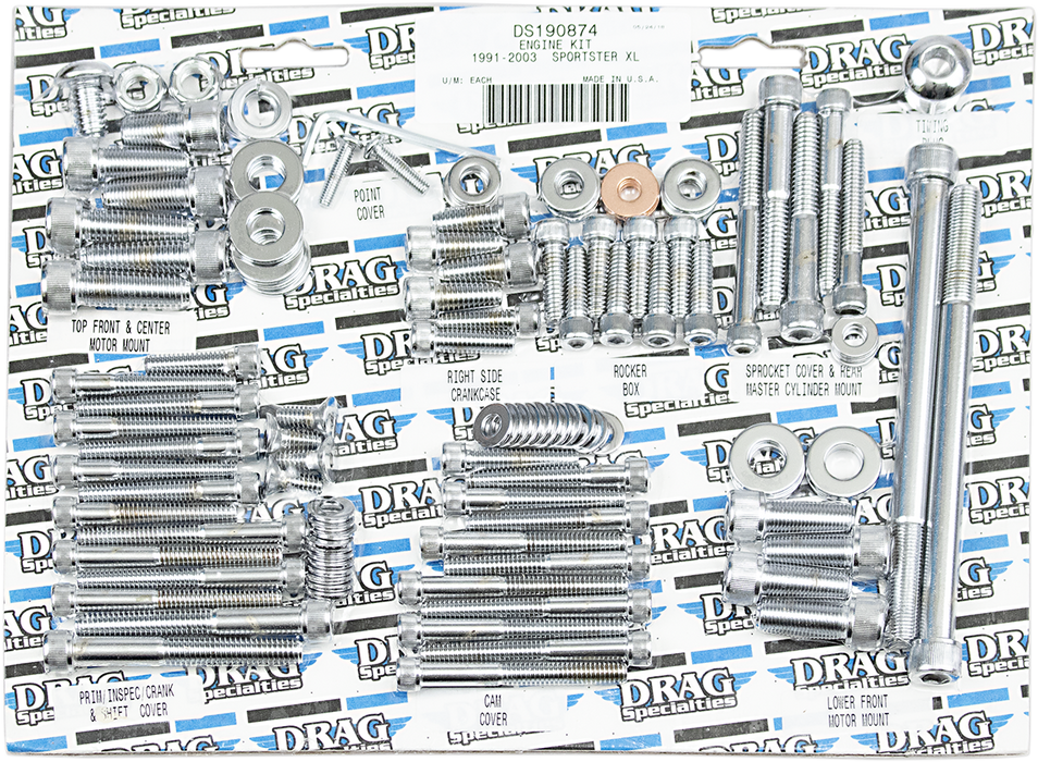 DRAG SPECIALTIES Socket-Head Motor Bolt Kit - XL MK244