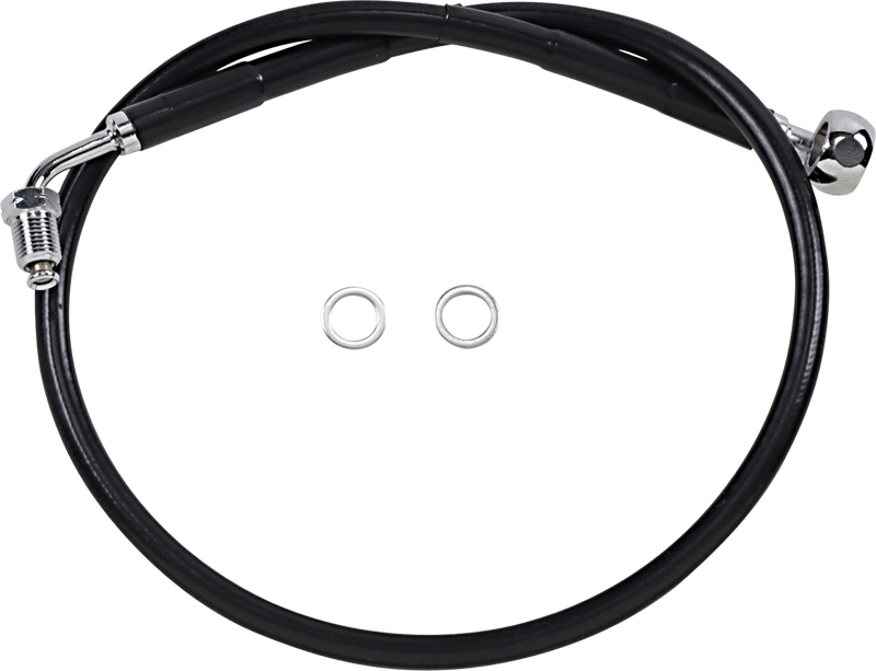 DRAG SPECIALTIES Brake Line - +4" - Black - '18-'21 Softail 618601-4BLK
