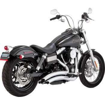 Vance and Hines Exhaust for Harley Davidson Dyna 2006-2009, 2-into-2 Big Radius Chrome 26081
