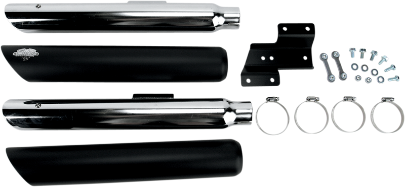 VANCE & HINES Twin Slash Mufflers - Black 46841