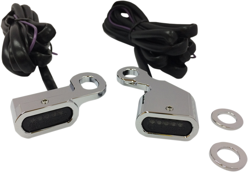 DRAG SPECIALTIES LED Handlebar Marker Lights - Chrome/Smoke L22-0230CMENU