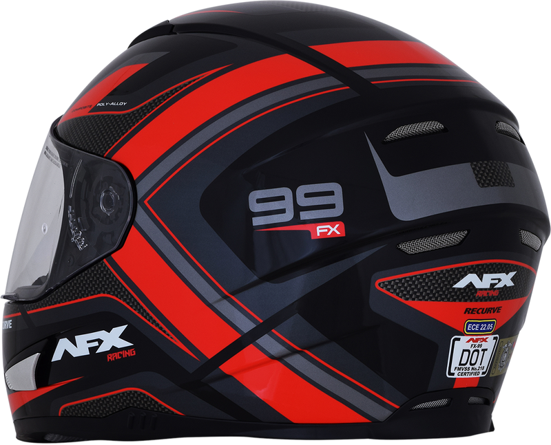 AFX FX-99 Motorcycle Helmet - Recurve - Black/Red - XL 0101-11114