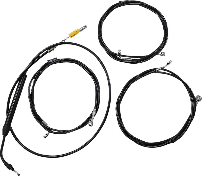 LA CHOPPERS Handlebar Cable/Brake Line Kit - 15" - 17" Ape Hanger Handlebars - Midnight LA-8058KT-16M