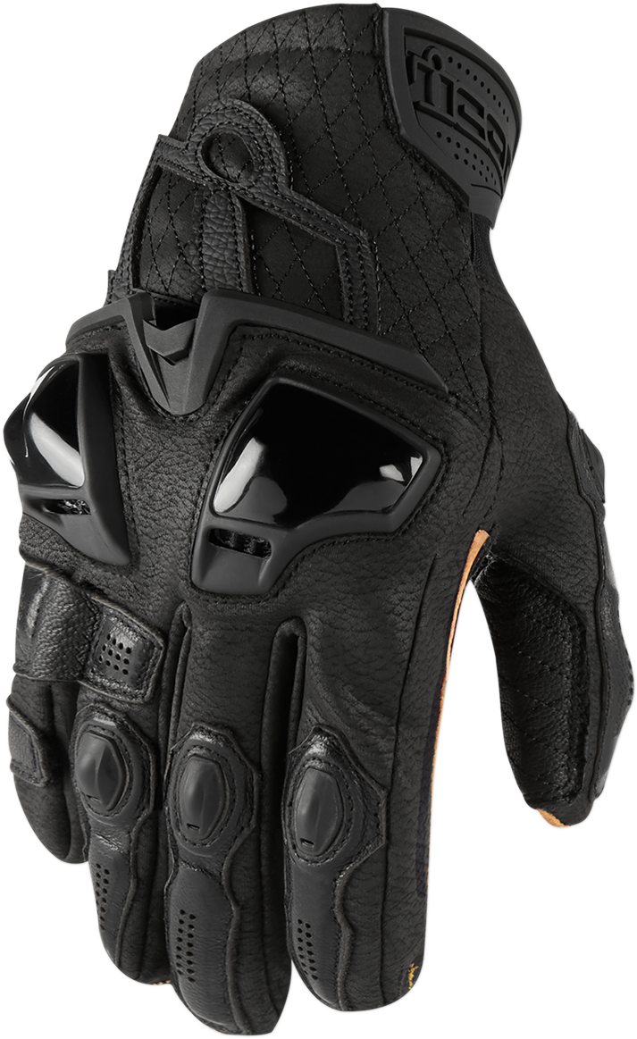 ICON Hypersport™ Short Motorcycle Leather Gloves - Black - 2XL 3301-3537