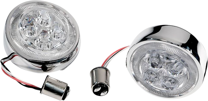 CIRO Rear Signal Light Inserts - Chrome - Red Lens 45401