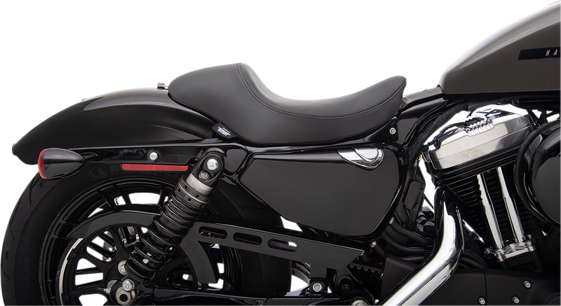 DRAG SPECIALTIES Seat - 3/4 Solo - Black - Smooth - '04-'22 XL NO RUBBER BUMPERS 0804-0743