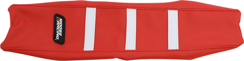 MOOSE RACING Ribbed Seat Cover - Red Cover/White Ribs - Gas Gas GAS50-331