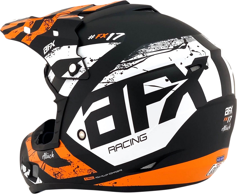 AFX FX-17 Motorcycle Helmet - Attack - Matte Black/Orange - Small 0110-7155