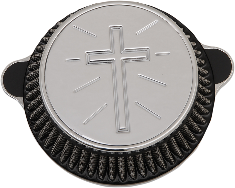 LA CHOPPERS Cross Air Cleaner - Chrome - M8 LA-2395-03