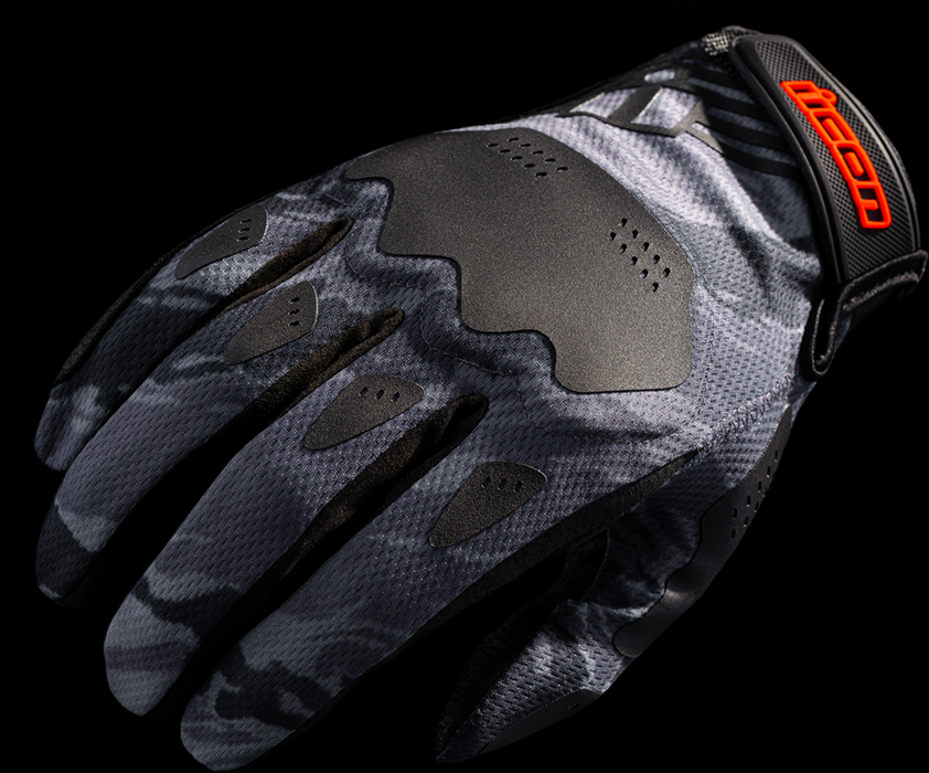 ICON Hooligan™ Tiger's Blood Motorcycle Gloves - Gray - 2XL 3301-4633