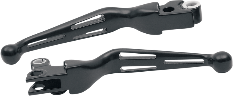 DRAG SPECIALTIES Levers - Slotted - Black H07-0587B