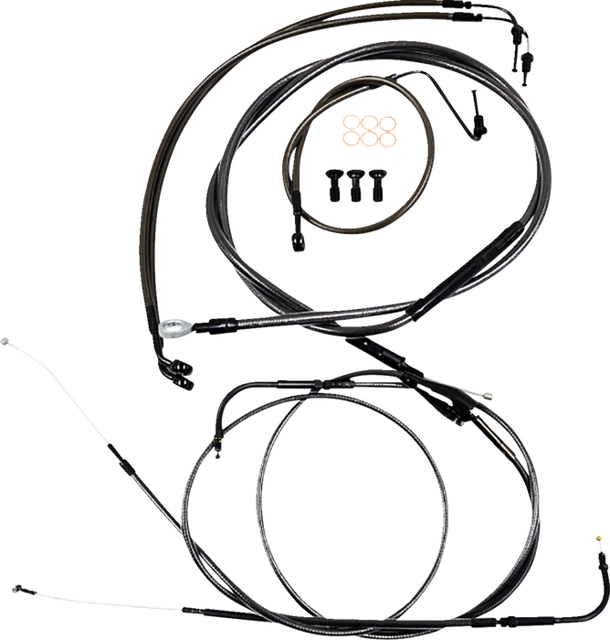 LA CHOPPERS Handlebar Cable/Brake Line Kit- Quick Connect - Mini Ape Hangers - Midnight LA-8157KT-08M