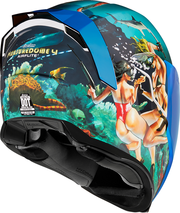 ICON Airflite™ Motorcycle Helmet - Pleasuredome4 - Blue - Medium 0101-15002