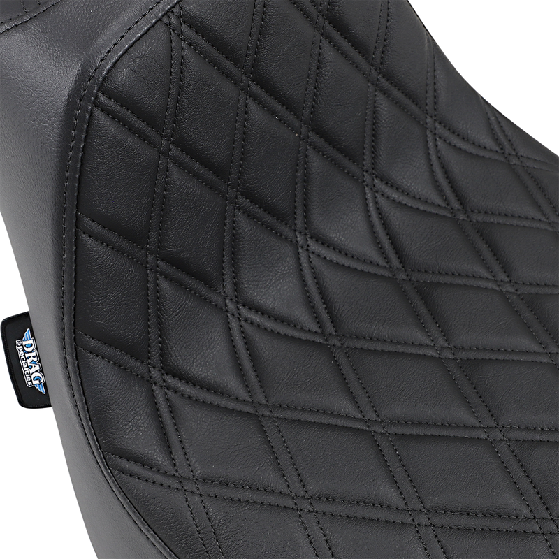 DRAG SPECIALTIES Predator III Seat - Double Diamond - Black Stitched - FXFB/S '18-'22 0802-1072