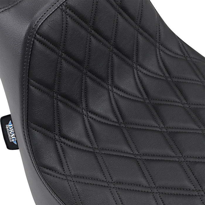 DRAG SPECIALTIES Predator III Seat - Double Diamond - Black Stitched - FXFB/S '18-'22 0802-1072