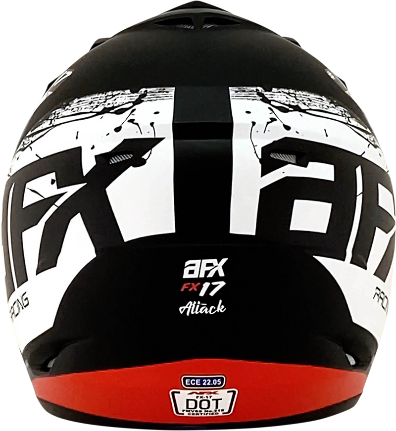 AFX FX-17Y Motorcycle Helmet - Attack - Matte Black/Red - Small 0111-1402