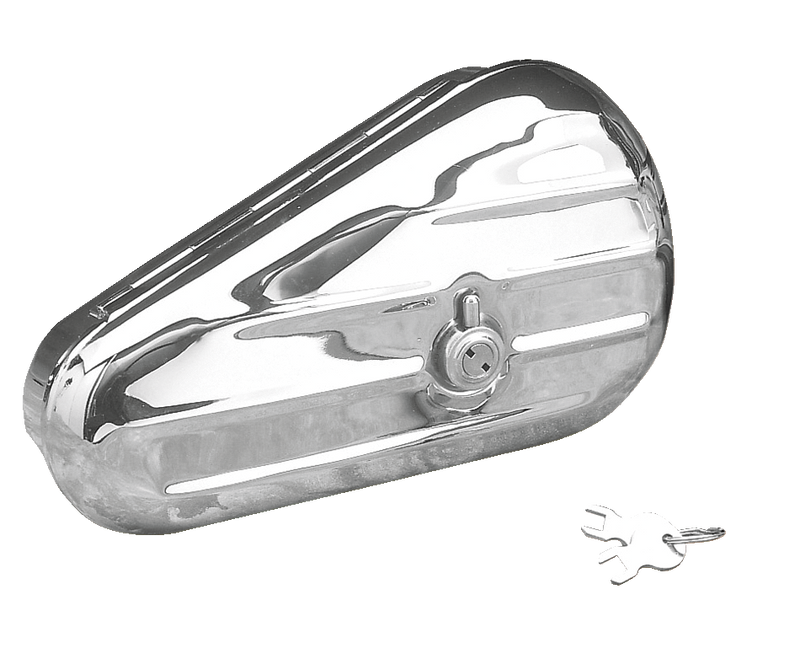 DRAG SPECIALTIES Left Teardrop Toolbox - Chrome 74348