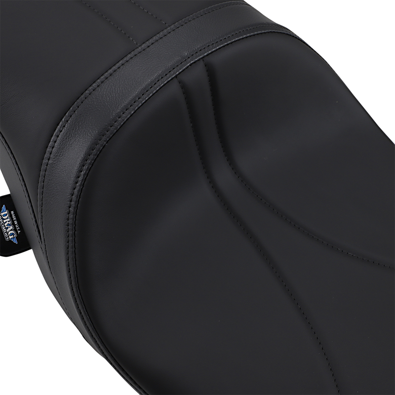 DRAG SPECIALTIES Low Touring Seat - Mild Stitched - Ness Winged Tanks - FL '08-'22 0801-1077