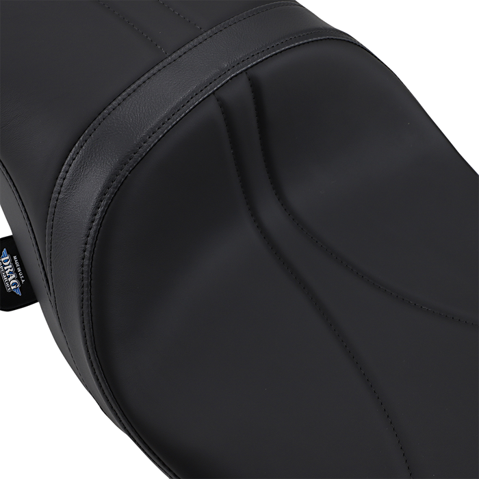 DRAG SPECIALTIES Low Touring Seat - Mild Stitched - Ness Winged Tanks - FL '08-'22 0801-1077