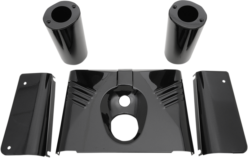 DRAG SPECIALTIES 5-Piece Fork Tins - Gloss Black - Ribbed - '86-'17 FLST 74157B