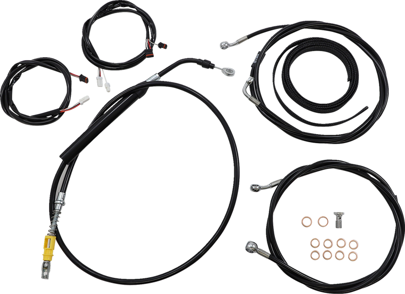 LA CHOPPERS Cable Kit - 12" - 14" Ape Hanger Handlebars - ABS - Black LA-8056KT3-13B
