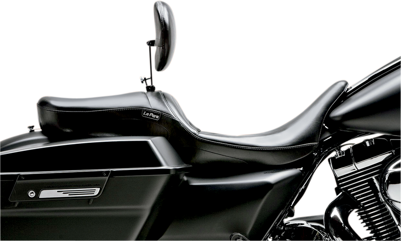 LE PERA Maverick Seat - With Backrest - Smooth - Black - FL '08-'22 LK-957BRS