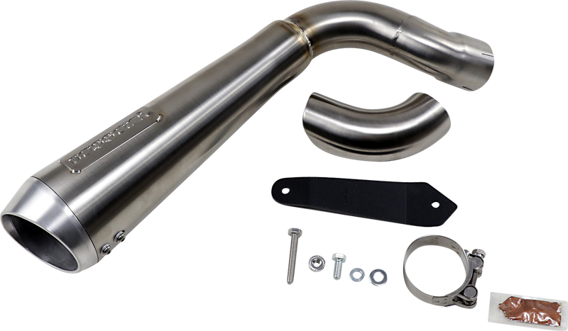 BASSANI XHAUST 4" Short Megaphone Muffler with Catalytic Converter - High Mount 8F327SS