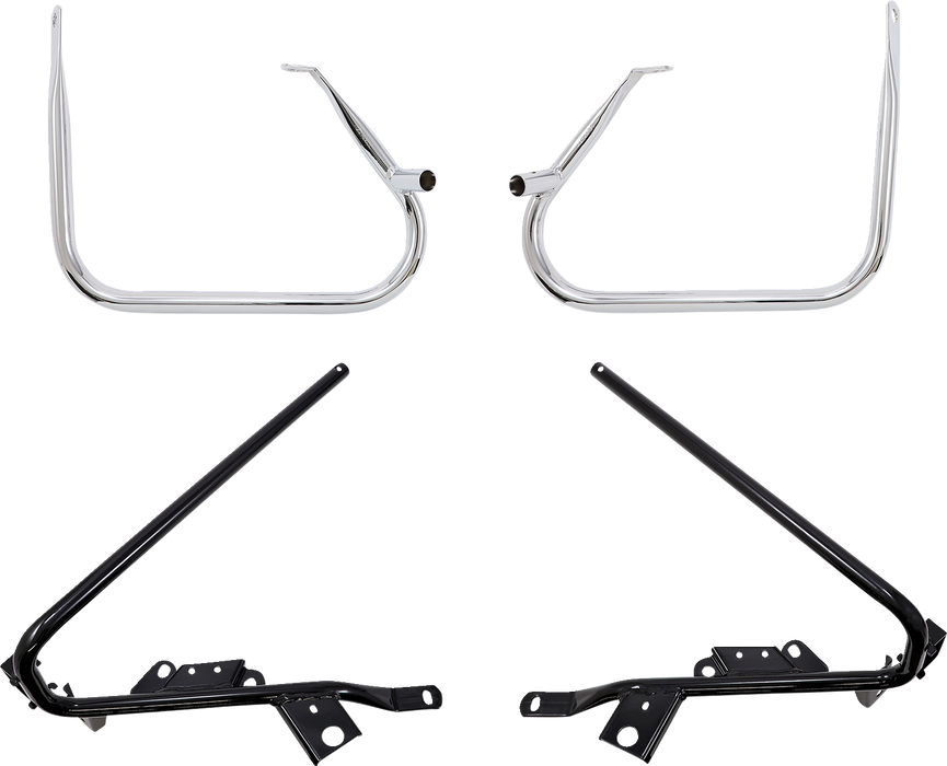 DRAG SPECIALTIES Saddlebag Support Brackets - Chrome - 09-13FLT CHRM GUARDS/BLK SUPPORTS 21058