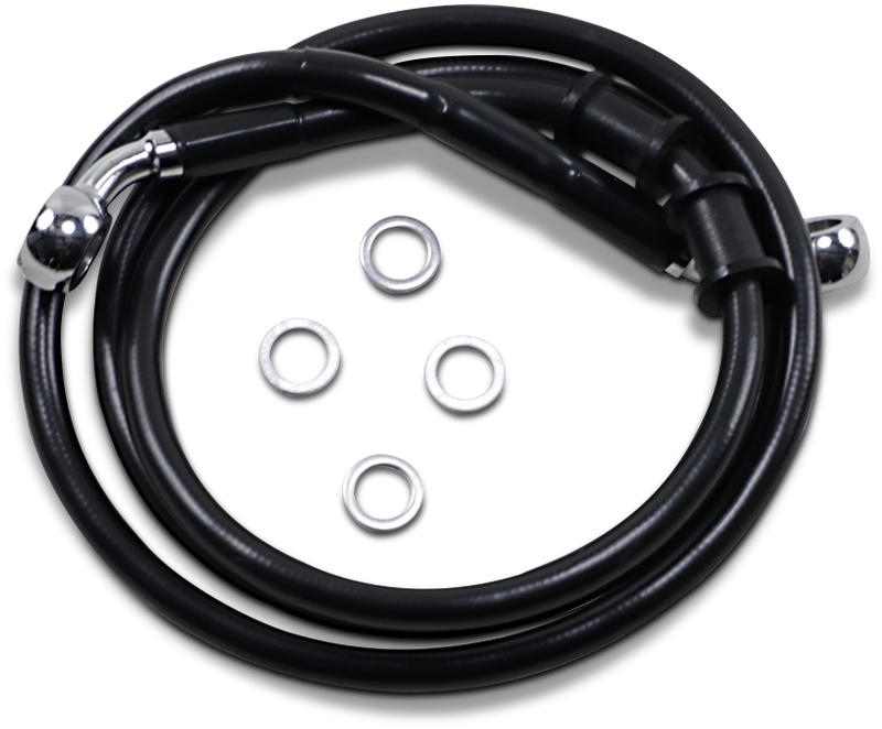 DRAG SPECIALTIES Brake Line - Front - +8" - Black - XL 614760-8BLK