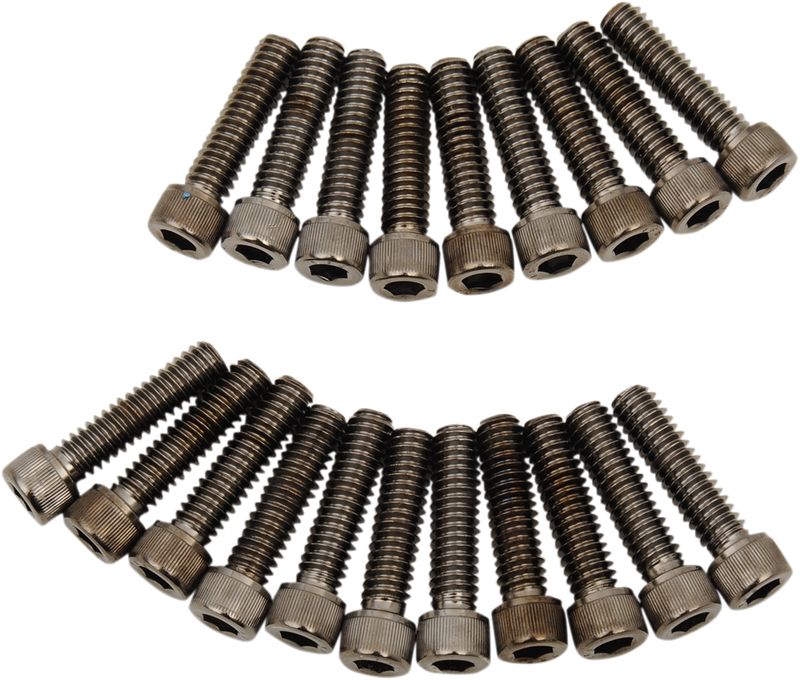 DRAG SPECIALTIES Rocker Knurled Bolt Kit - Black/Chrome - M8 MK777BK