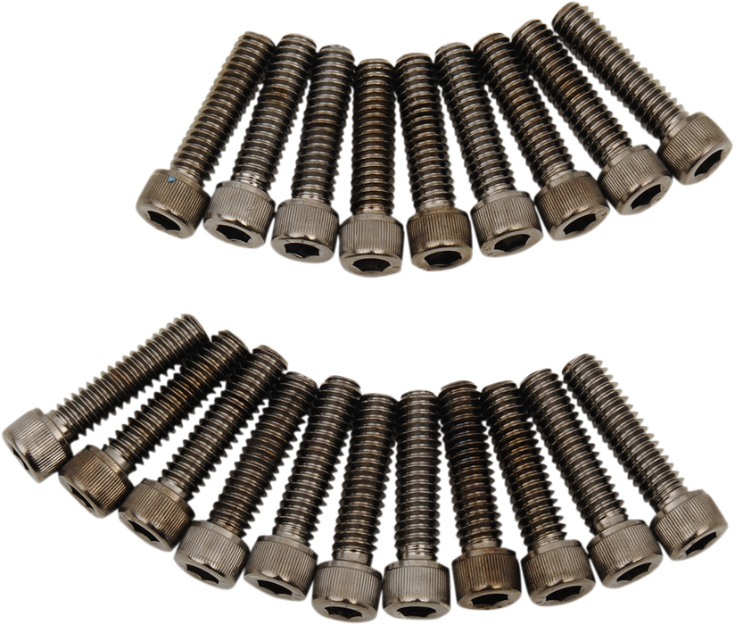 DRAG SPECIALTIES Rocker Knurled Bolt Kit - Black/Chrome - M8 MK777BK