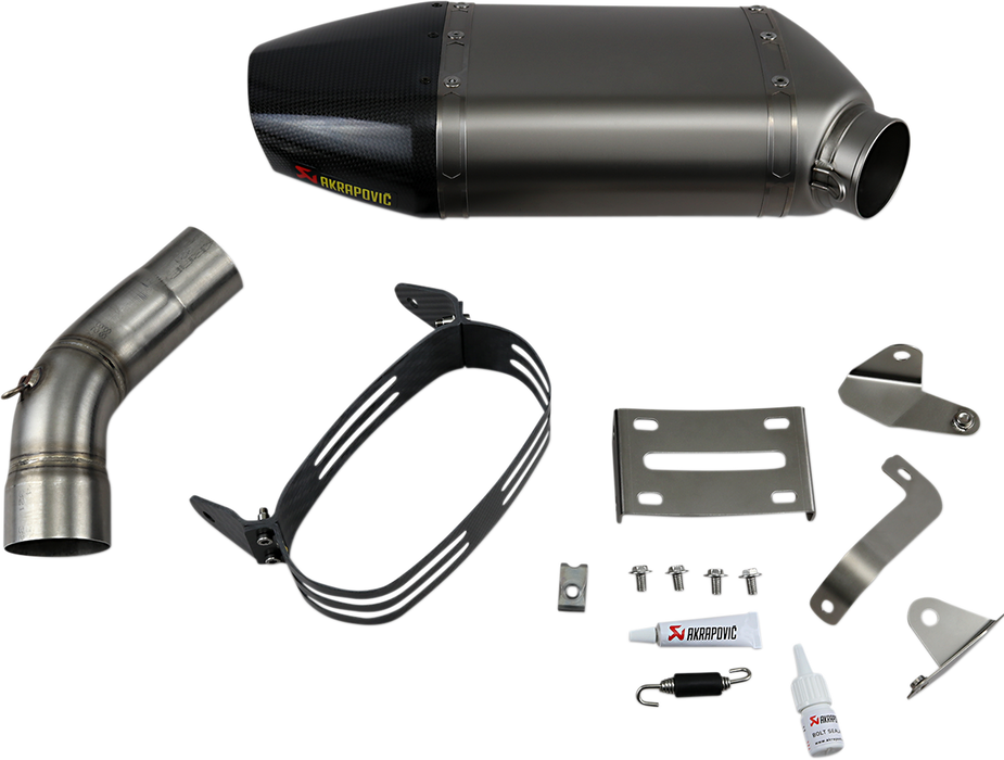 Kawasaki ZX6R 2007-2008 Exhaust Akrapovic Slip-On Muffler in Titanium and Carbon Fiber S-K6SO5-HACT