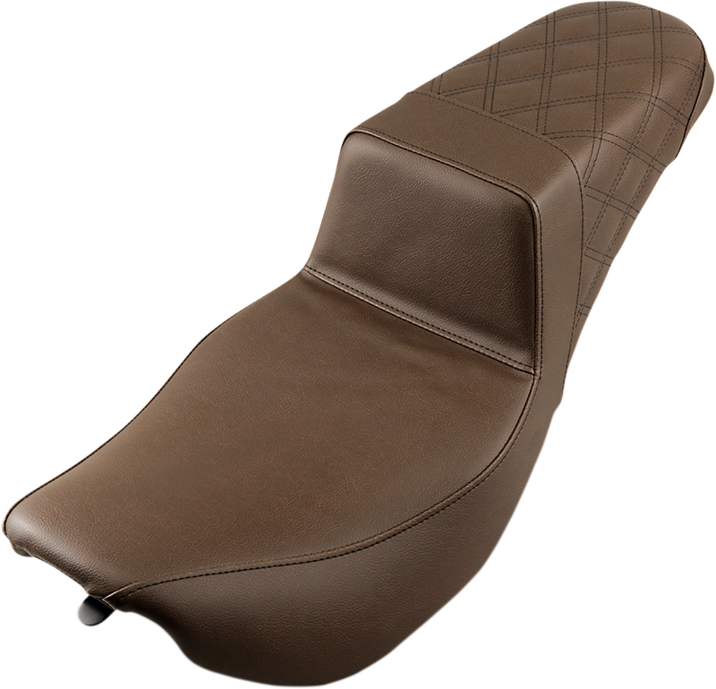 SADDLEMEN Step-Up Seat - Rear Lattice Stitch - Brown 897-06-173BR